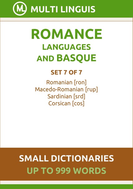 Romance Languages and Basque Language (Small Dictionaries, Set 7 of 7) - Please scroll the page down!